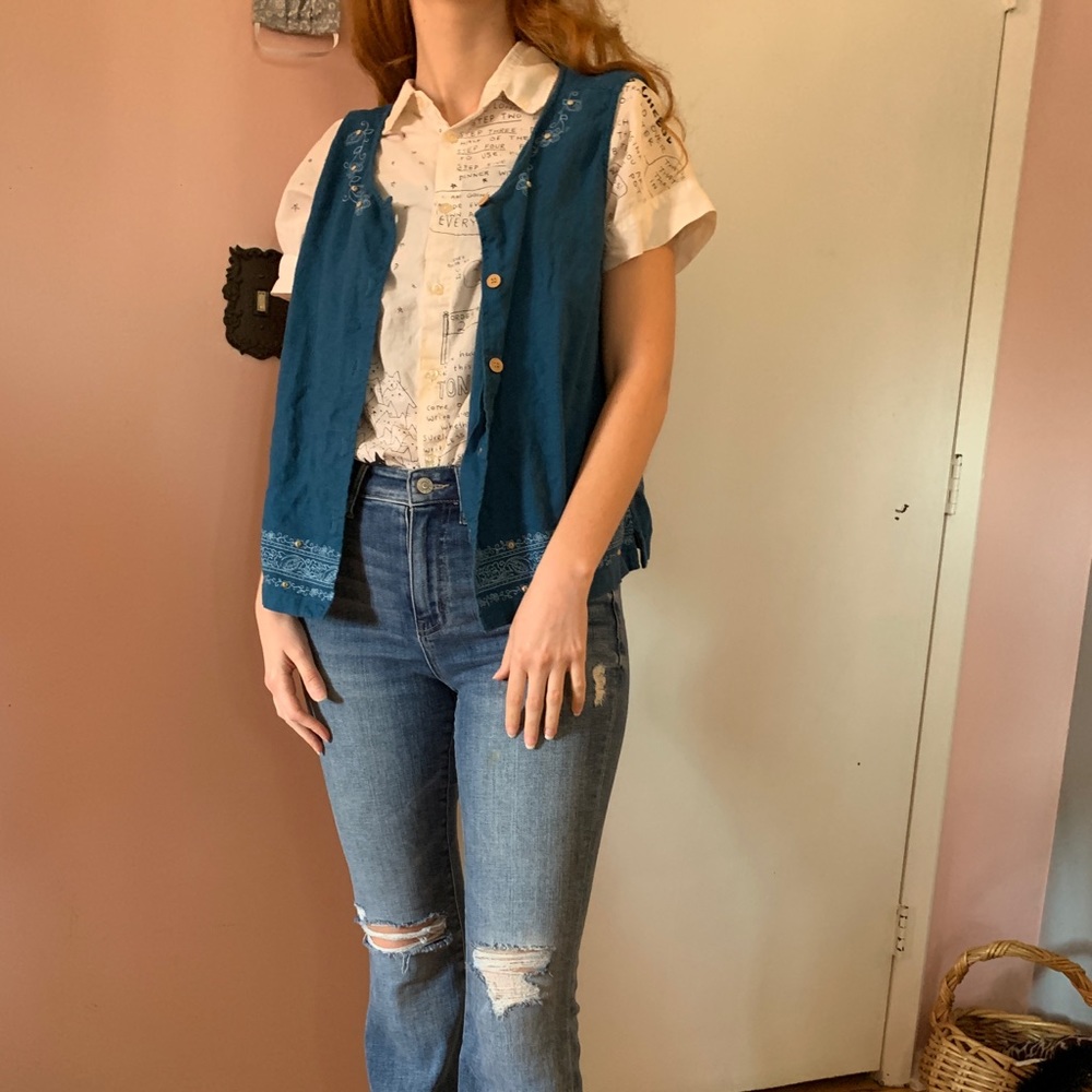 Vintage Hippie Blue Vest